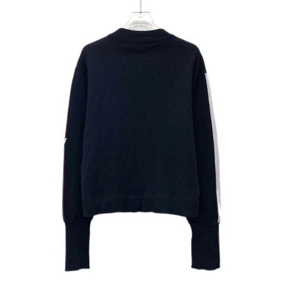 CW0713 Louis Vuitton Womens Wool Zip-Up Cardigan With Striped Sleeves & Embroide - Picture 2 of 8